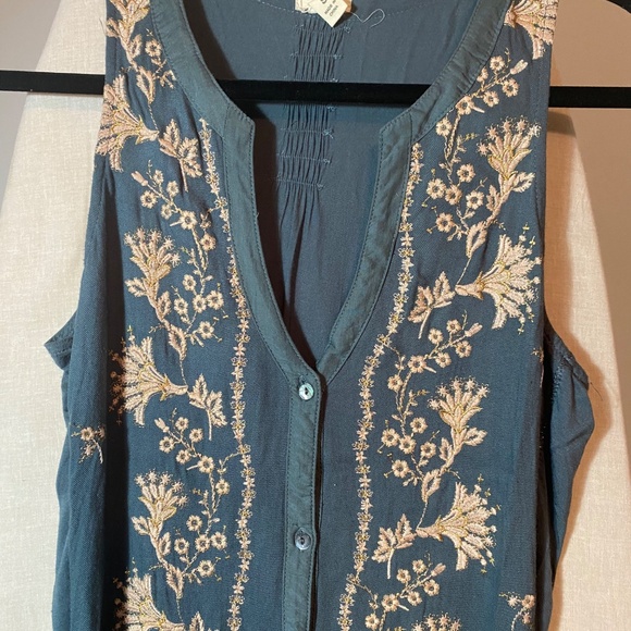 Anthropologie Embroidered Tie-waist Dress | Tiny - Picture 3 of 8